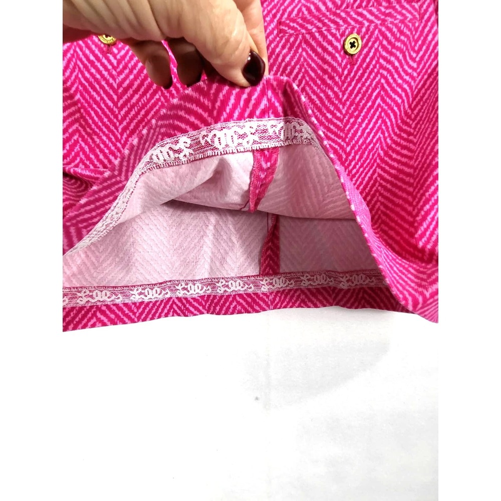 Lilly Pulitzer Hot Pink Pink Chevron Corduroy Mini Skirt Barbie Core Size 0 #500 - Picture 7 of 9